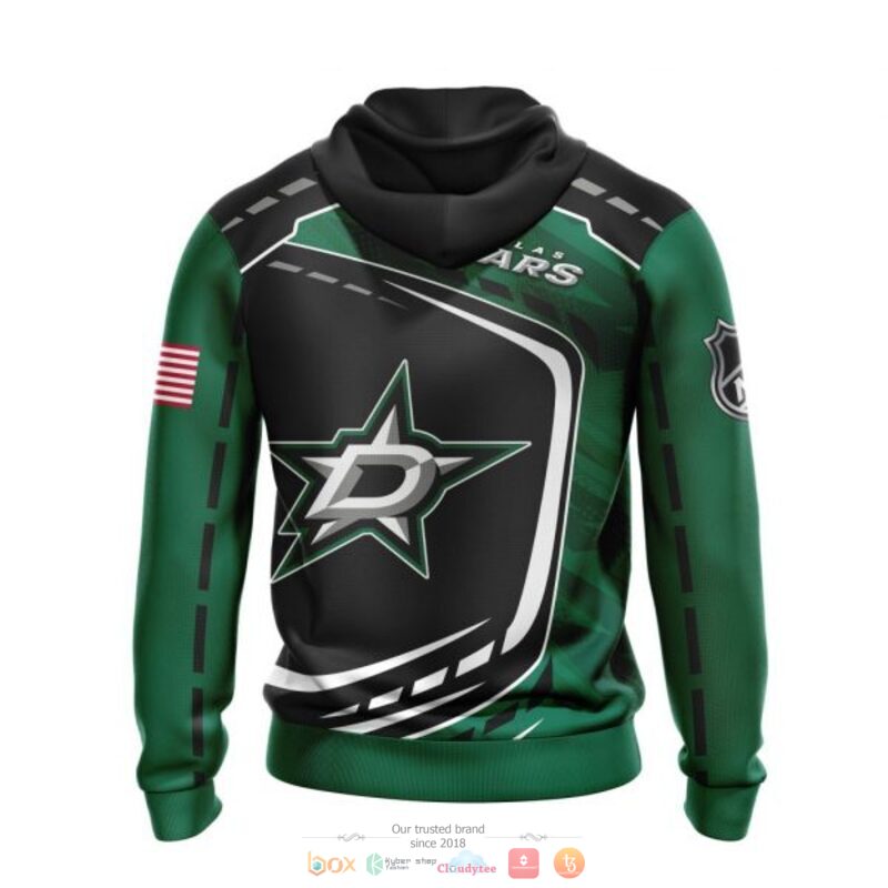 Dallas Stars NHL black green full print 3D shirt, hoodie 3 Dallas Stars NHL black green 3D shirt hoodie 1 2