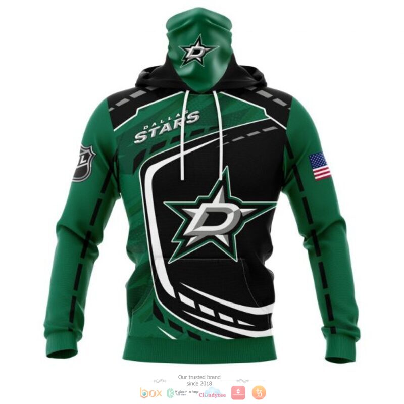 Dallas Stars NHL black green full print 3D shirt, hoodie 4 Dallas Stars NHL black green 3D shirt hoodie 1 2 3