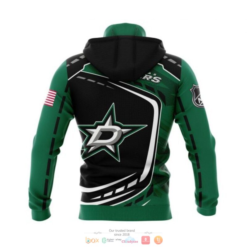 Dallas Stars NHL black green full print 3D shirt, hoodie 5 Dallas Stars NHL black green 3D shirt hoodie 1 2 3 4