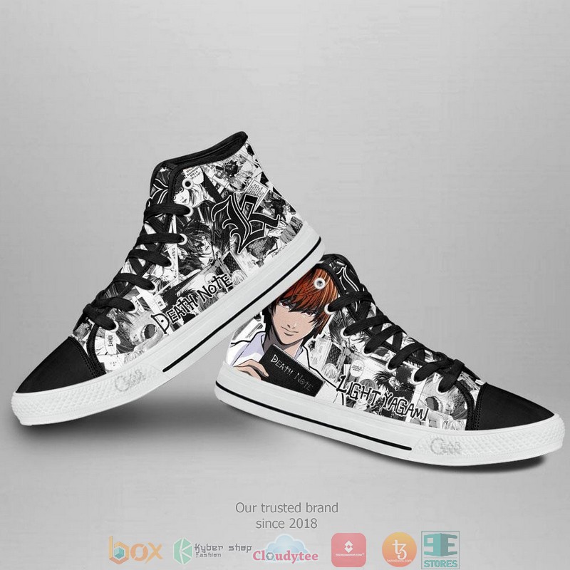 Death Note Light Yagami High Top Canvas Shoes 3 Death Note Light Yagami High Top Canvas Shoes 1 2