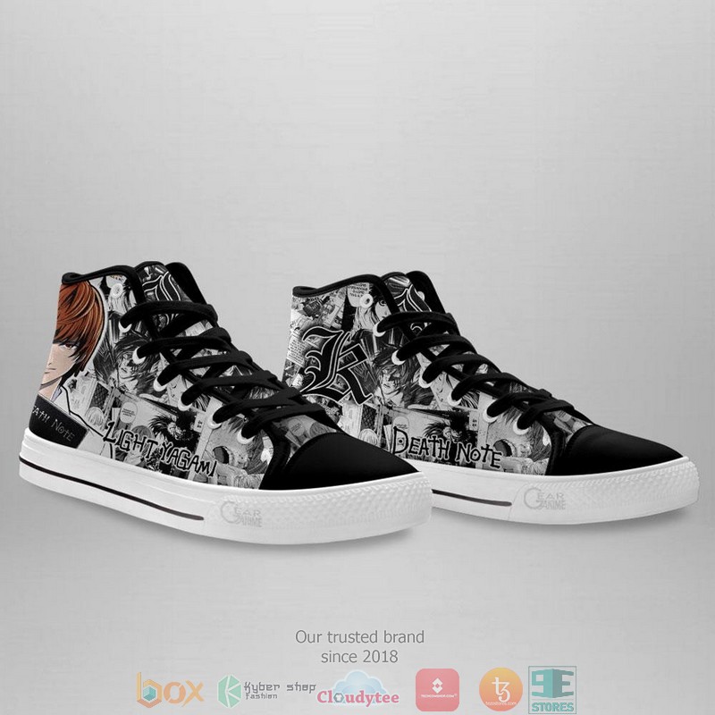 Death Note Light Yagami High Top Canvas Shoes 4 Death Note Light Yagami High Top Canvas Shoes 1 2 3