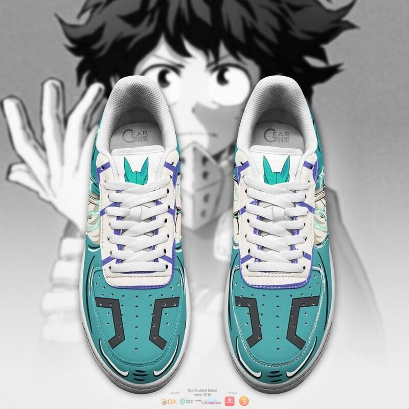 Deku Delaware Smash My Hero Academia Nike Air Force Sneaker Shoes 3 Deku Delaware Smash My Hero Academia Nike Air Force Shoes 1 2