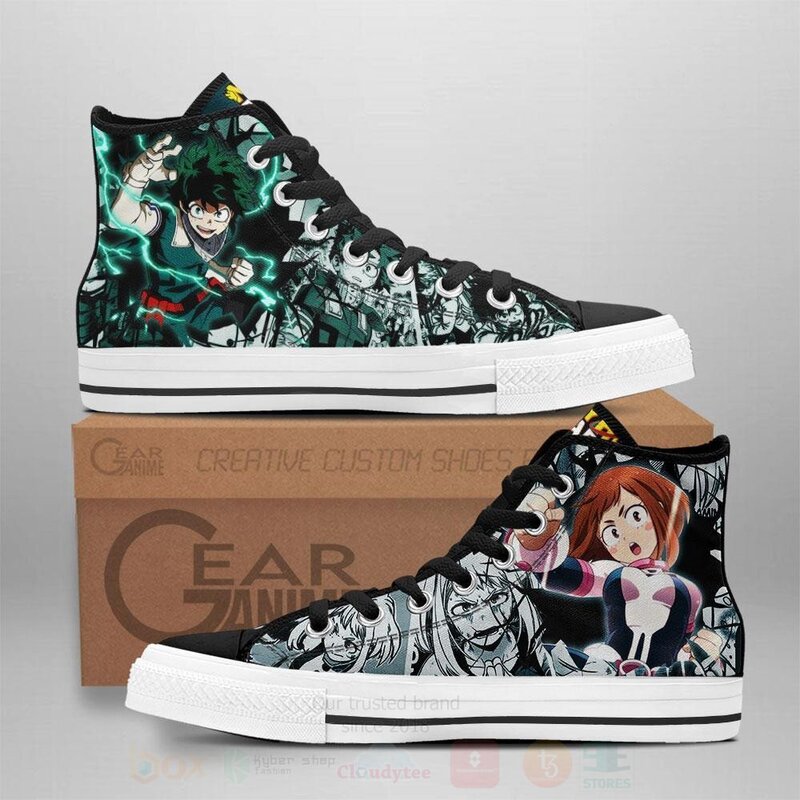 Deku and Uraraka Custom Anime My Hero Academia High Top Shoes