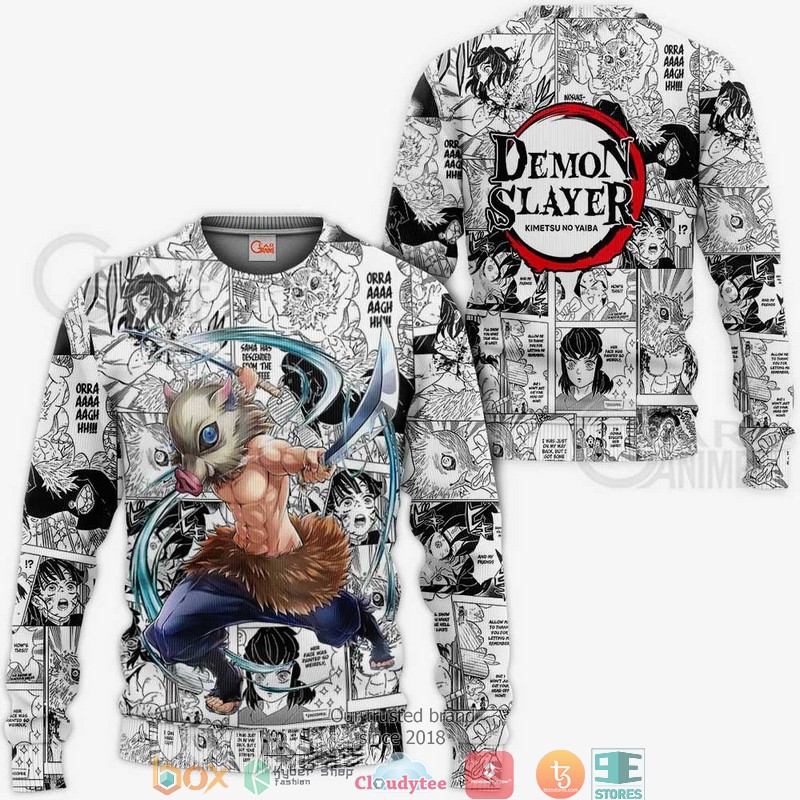 Demon Slayer Inosuke Anime Mix Manga KNY 3d shirt hoodie 1
