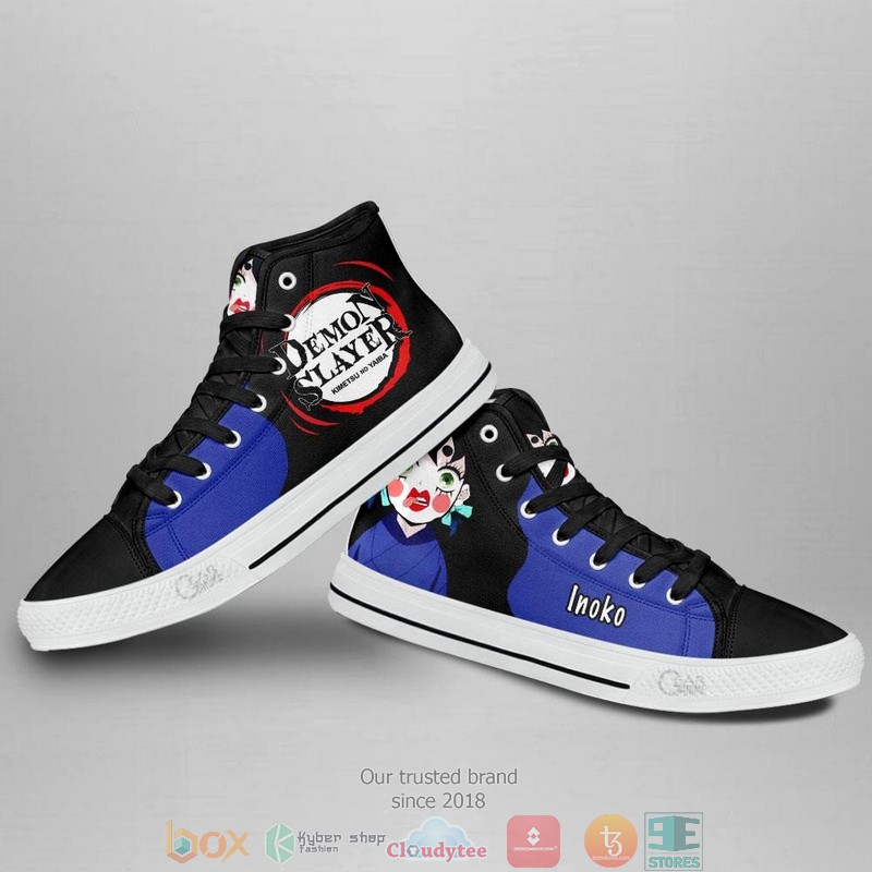 Demon Slayer Inosuke Inoko Funny High Top Canvas Shoes 3 Demon Slayer Inosuke Inoko Funny High Top Canvas Shoes 1 2
