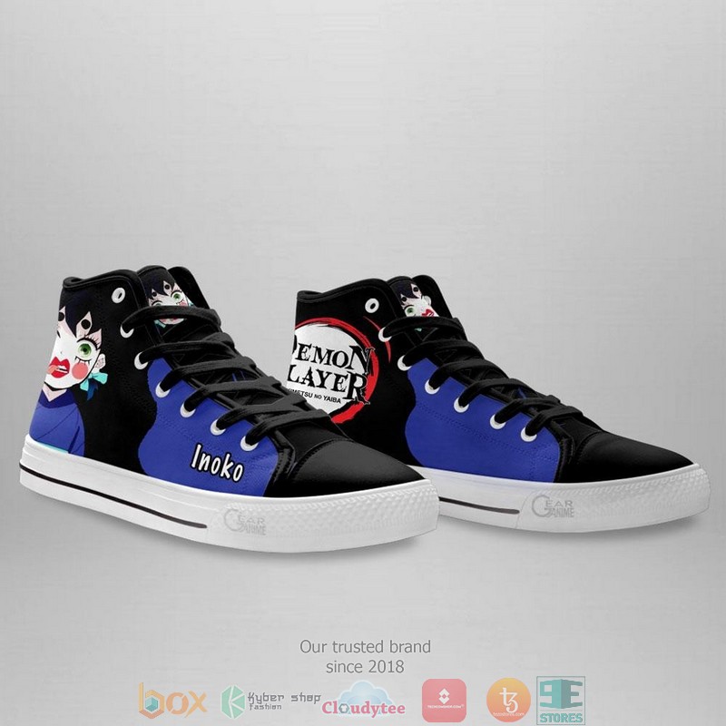 Demon Slayer Inosuke Inoko Funny High Top Canvas Shoes 4 Demon Slayer Inosuke Inoko Funny High Top Canvas Shoes 1 2 3