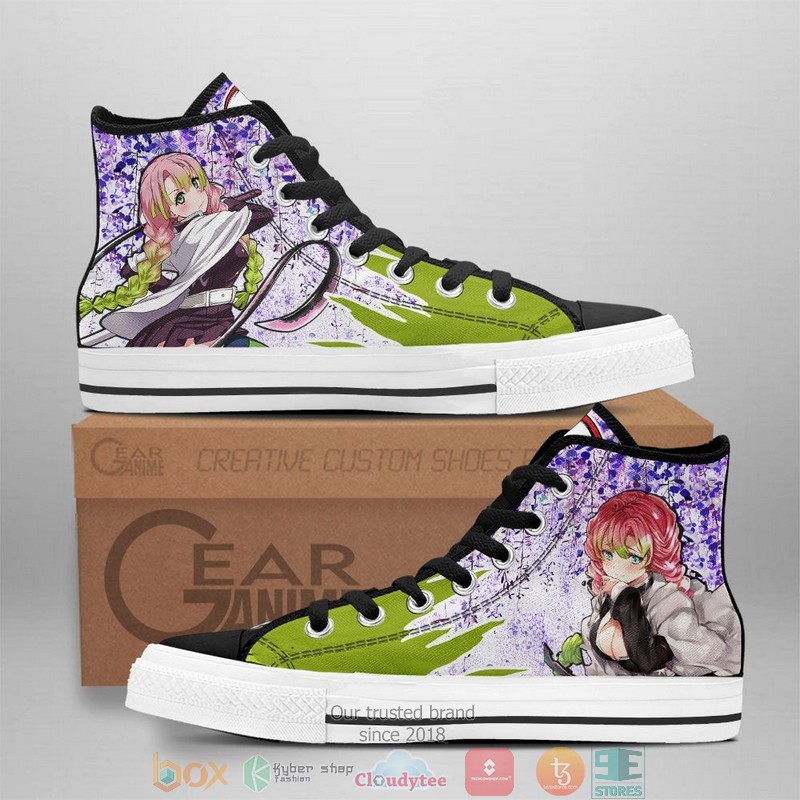 Demon Slayer Mitsuri Kanroji Wisteria Style High Top Canvas Shoes
