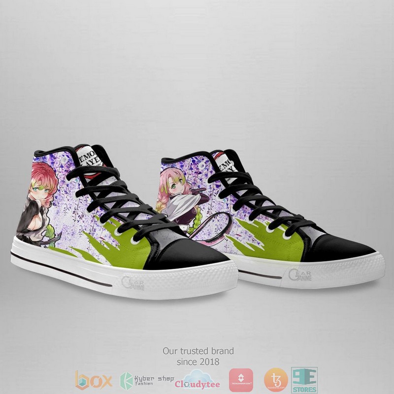 Demon Slayer Mitsuri Kanroji Wisteria Style High Top Canvas Shoes 3 Demon Slayer Mitsuri Kanroji Wisteria Style High Top Canvas Shoes 1 2