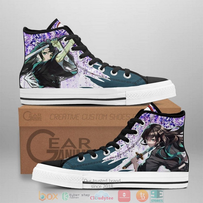 Demon Slayer Muichiro Tokito Wisteria Style High Top Canvas Shoes 8 Demon Slayer Muichiro Tokito Wisteria Style High Top Canvas Shoes