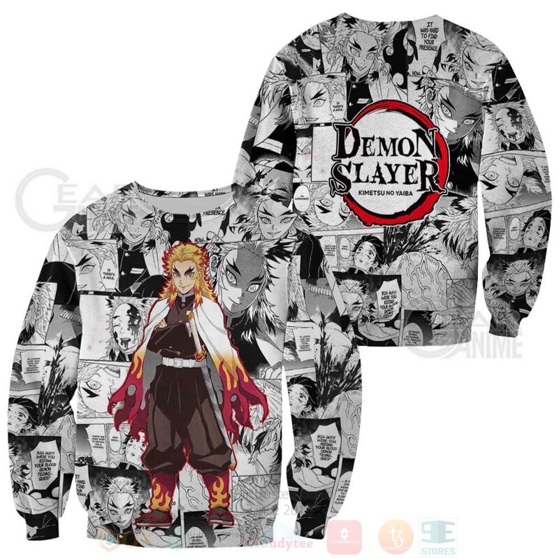 BEST Demon Slayer Rengoku Anime Mix Manga KNY 3D Hoodie, T-Shirt 2 Demon Slayer Rengoku Anime Mix Manga KNY 3D Hoodie Shirt 1