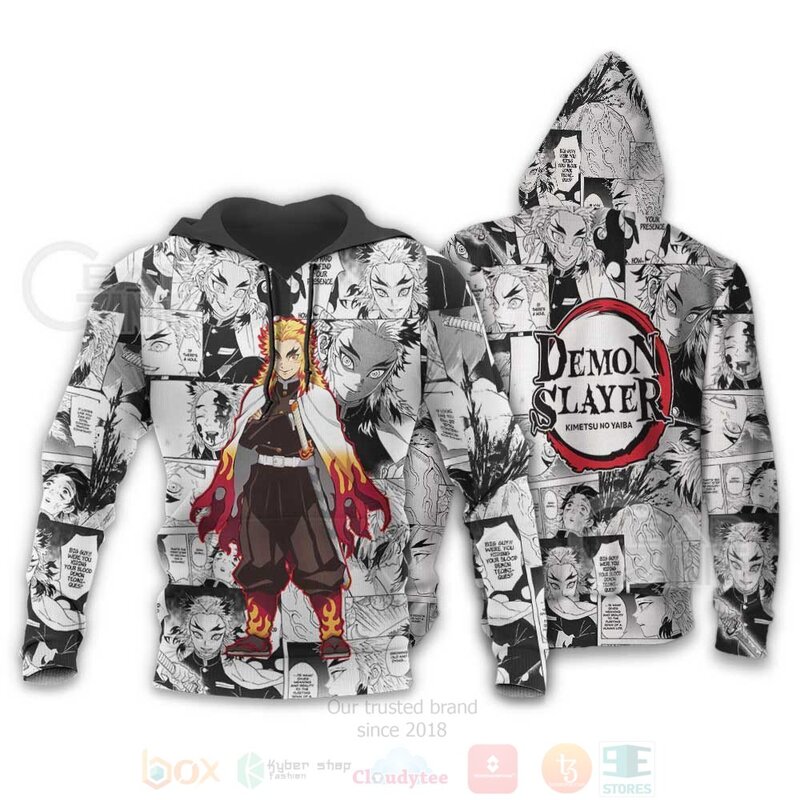 BEST Demon Slayer Rengoku Anime Mix Manga KNY 3D Hoodie, T-Shirt 4 Demon Slayer Rengoku Anime Mix Manga KNY 3D Hoodie Shirt 1 2 3