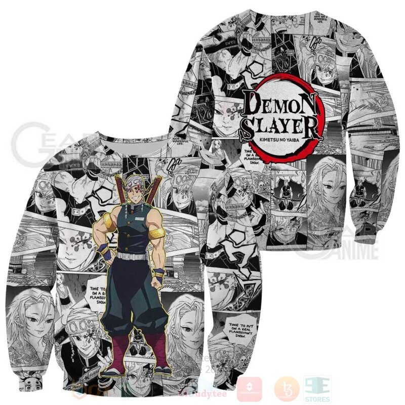 BEST Demon Slayer Tengen Uzui Anime Mix Manga KNY 3D Hoodie, T-Shirt 2 Demon Slayer Tengen Uzui Anime Mix Manga KNY 3D Hoodie Shirt 1