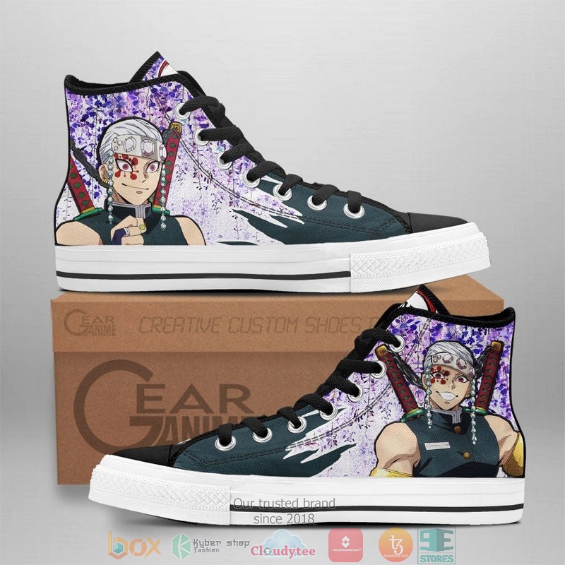 Demon Slayer Tengen Uzui Wisteria Style High Top Canvas Shoes