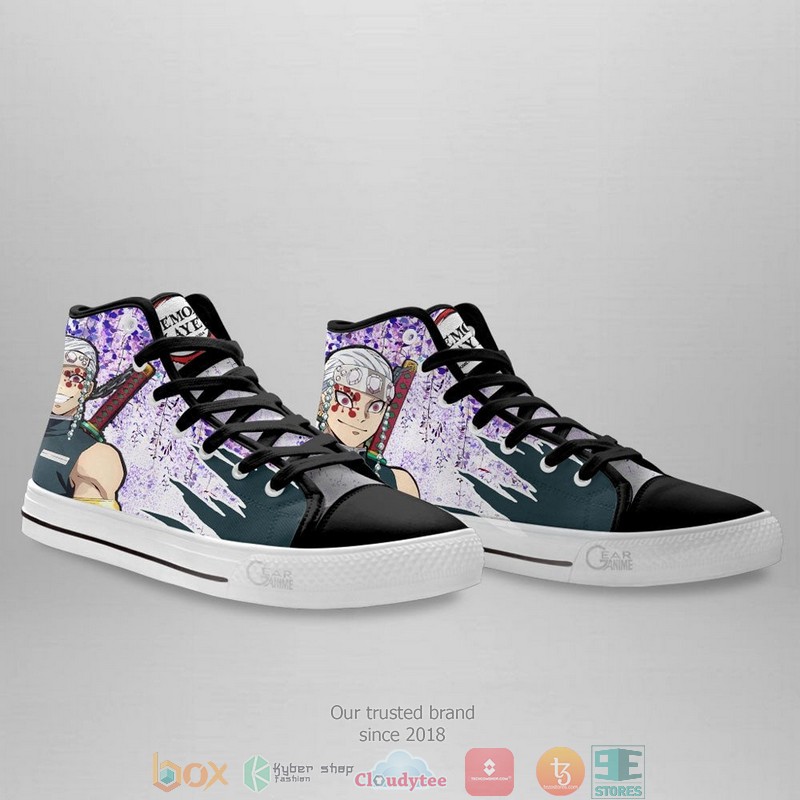 Demon Slayer Tengen Uzui Wisteria Style High Top Canvas Shoes 1 2 3