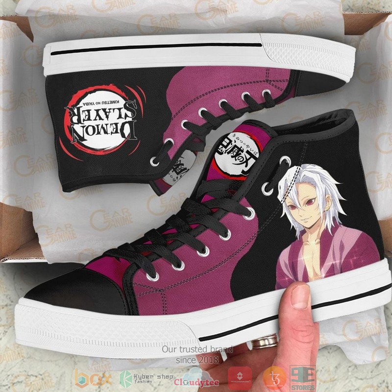 Demon Slayer Uzui Tengen No Makeup High Top Canvas Shoes 2 Demon Slayer Uzui Tengen No Makeup High Top Canvas Shoes 1