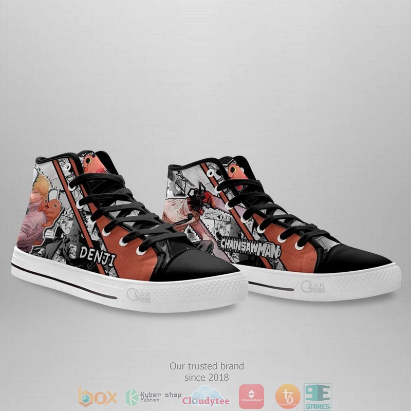 Denji Chainsaw Man High Top Canvas Shoes 4 Denji Chainsaw Man High Top Canvas Shoes 1 2 3