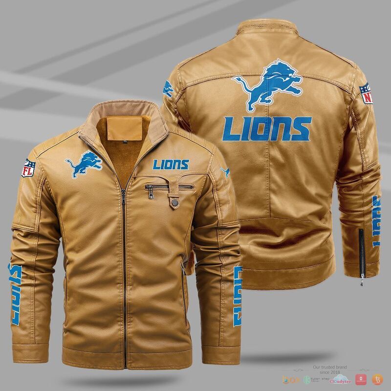 Detroit Lions NFL Trend Fleece Leather Jacket 1