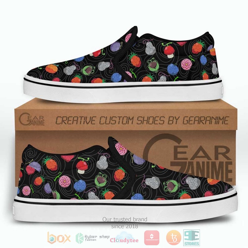 Devil Fruits Anime One Piece Slip-On Sneaker Shoes 3 Devil Fruits Anime One Piece Slip On Shoes 1 2