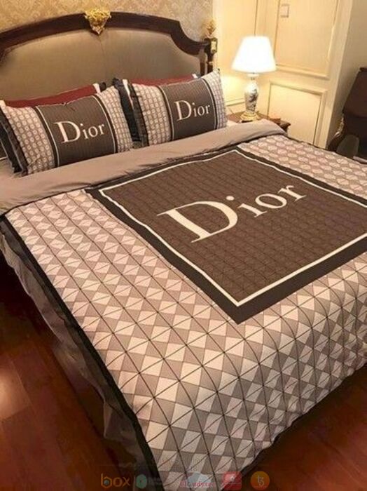 Dior Checked Brown Bedding Set