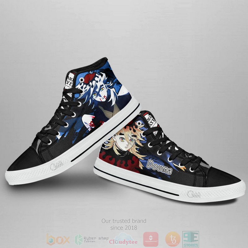 Douma Demon Slayer Anime Canvas High Top Sneaker Shoes 4 Douma Demon Slayer Anime Canvas High Top Shoes 1 2 3
