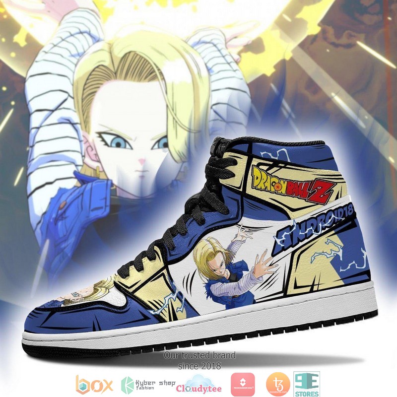 Dragon Ball Android 18 Anime Dragon Ball Air Jordan High Top Shoes 3 Dragon Ball Android 18 Anime Dragon Ball Air Jordan High Top Shoes 1 2