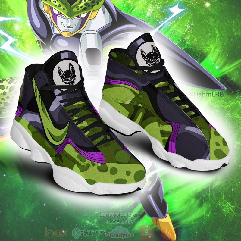 Dragon Ball Cell Anime Air Jordan 13 Sneaker Shoes 3 Dragon Ball Cell Anime Air Jordan 13 Shoes 1 2