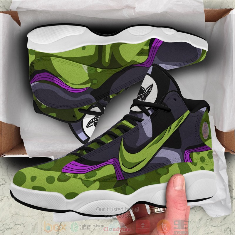 Dragon Ball Cell Anime Air Jordan 13 Sneaker Shoes 4 Dragon Ball Cell Anime Air Jordan 13 Shoes 1 2 3