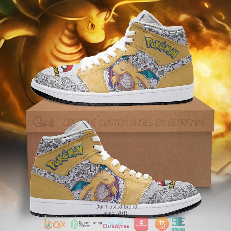 Dragonite Anime Pokemon Air Jordan High Top Shoes