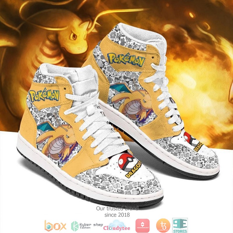 Dragonite Anime Pokemon Air Jordan High Top Shoes 1