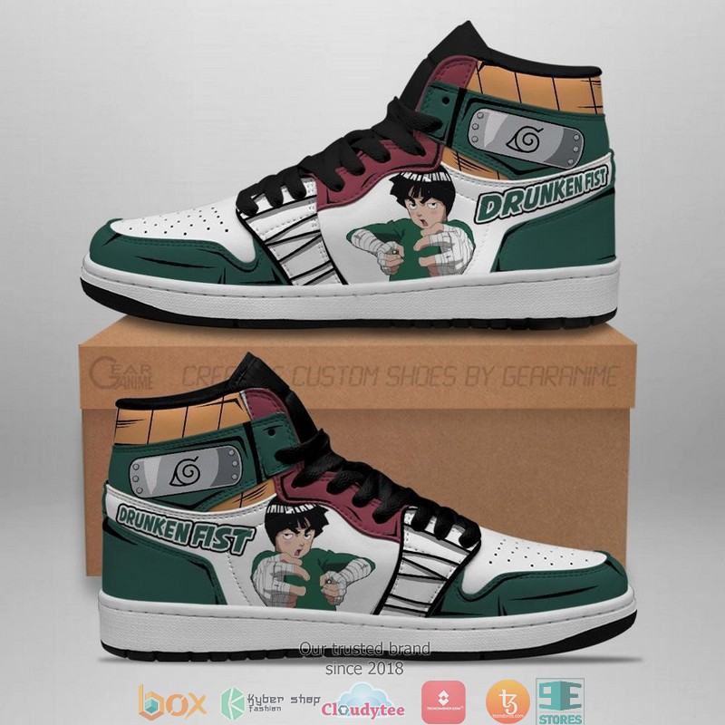 Drunken Fist Rock Lee Anime Air Jordan High Top Shoes 1
