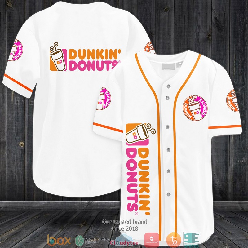 Dunkin Donuts Pink White Baseball Jersey