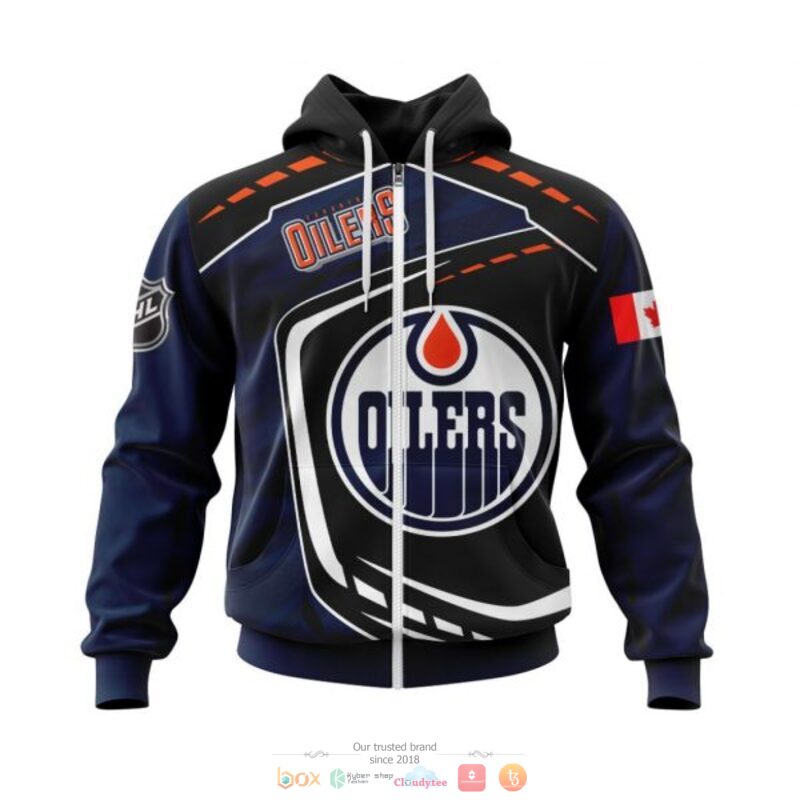Edmonton Oilers NHL black blue full print 3D shirt, hoodie 2 Edmonton Oilers NHL black blue 3D shirt hoodie 1