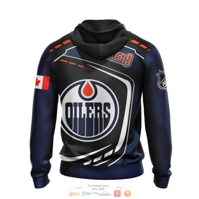Edmonton Oilers NHL black blue full print 3D shirt, hoodie 3 Edmonton Oilers NHL black blue 3D shirt hoodie 1 2