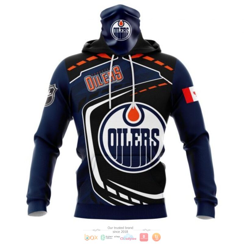 Edmonton Oilers NHL black blue full print 3D shirt, hoodie 4 Edmonton Oilers NHL black blue 3D shirt hoodie 1 2 3