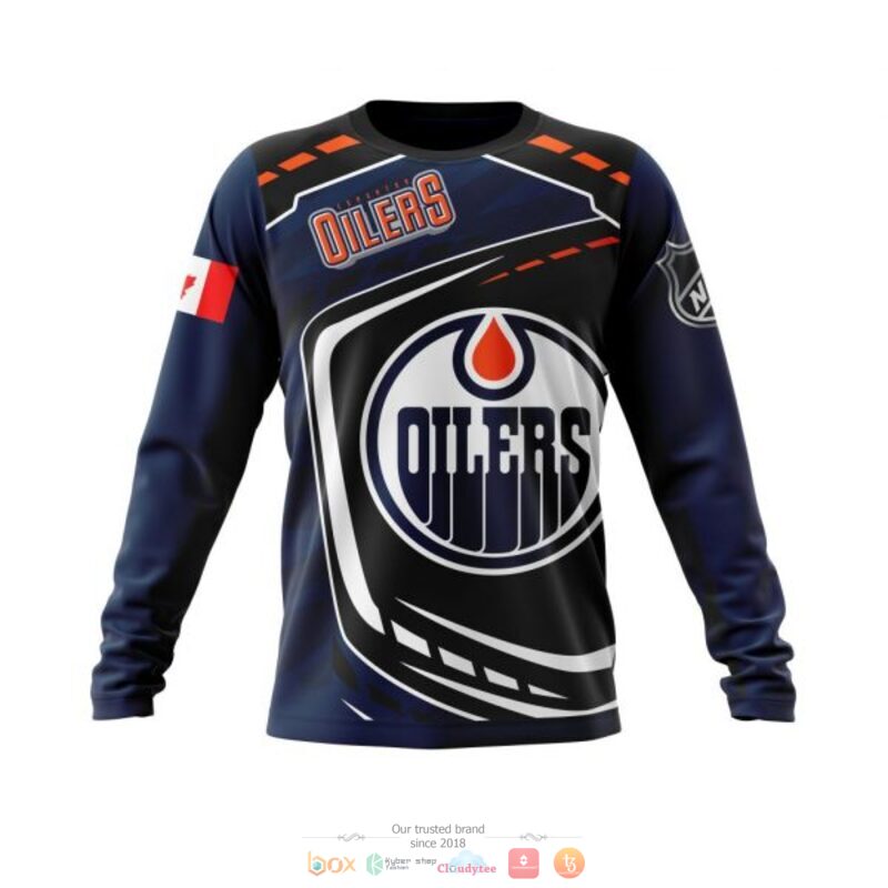 Edmonton Oilers NHL black blue full print 3D shirt, hoodie 6 Edmonton Oilers NHL black blue 3D shirt hoodie 1 2 3 4 5