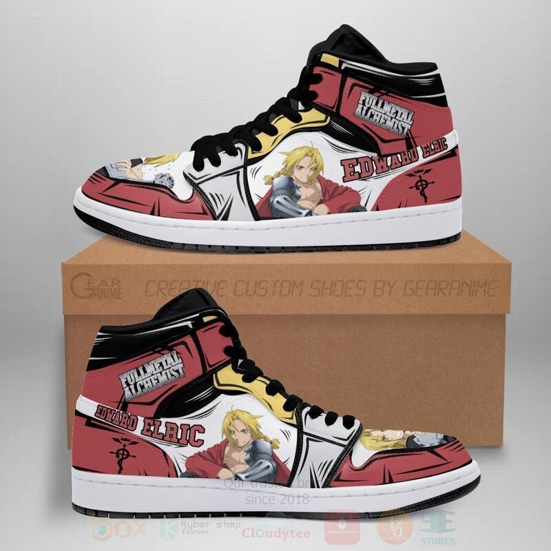 Edward Elric Fullmetal Alchemist Anime Custom Air Jordan High Top Shoes