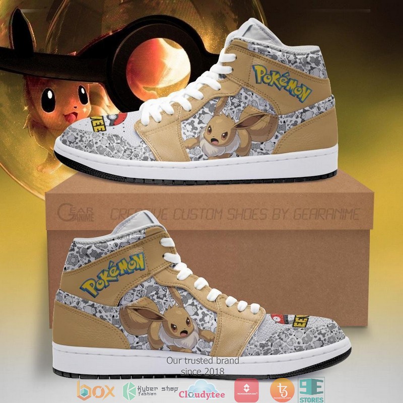 Eevee Anime Pokemon Air Jordan High Top Shoes