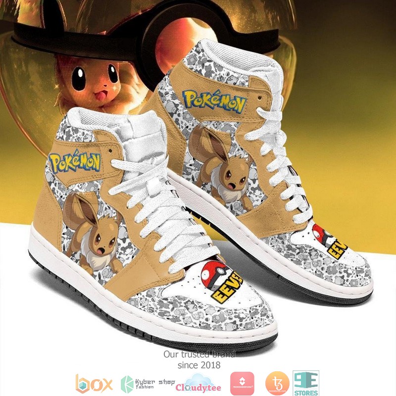Eevee Anime Pokemon Air Jordan High Top Shoes 1