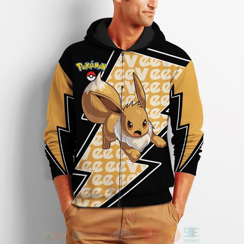 BEST Eevee Costume Pokemon Anime 3D Hoodie, T-Shirt 2 Eevee Costume Pokemon Anime 3D Hoodie Shirt 1