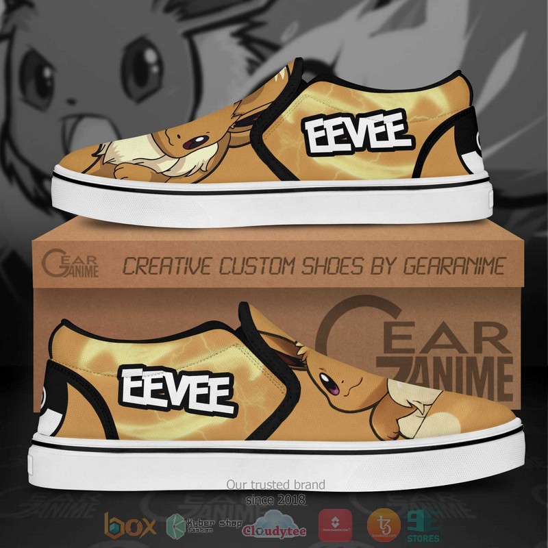 Eevee Pokemon Anime Slip On Shoes 1