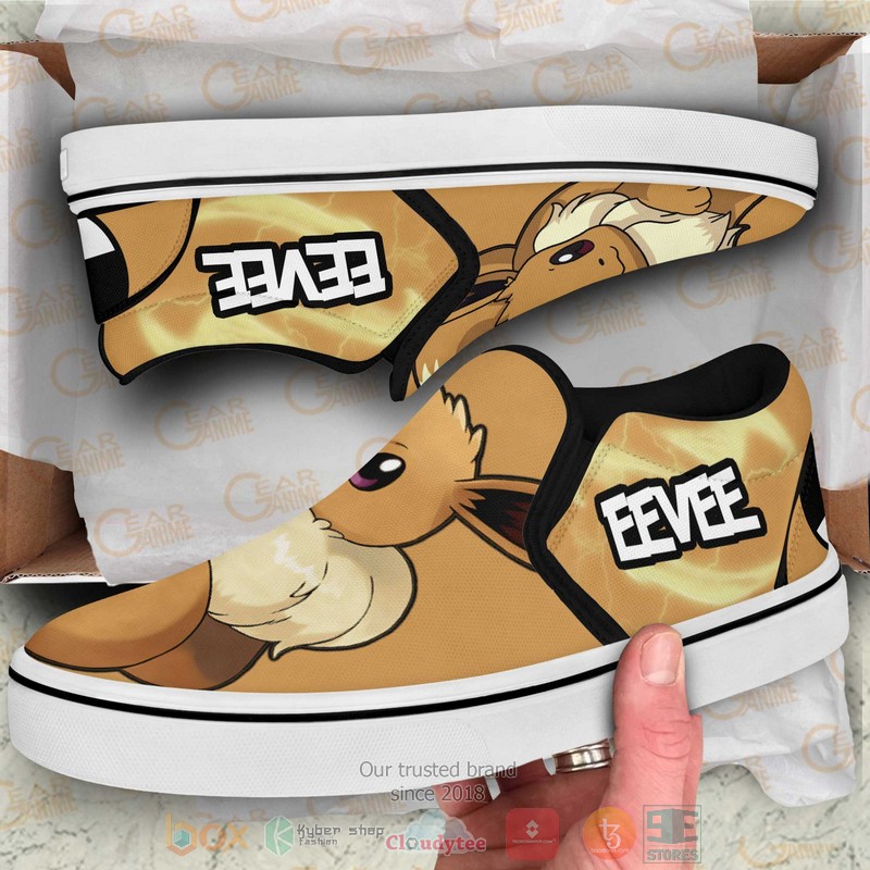 Eevee Pokemon Anime Slip-On Sneaker Shoes 3 Eevee Pokemon Anime Slip On Shoes 1 2