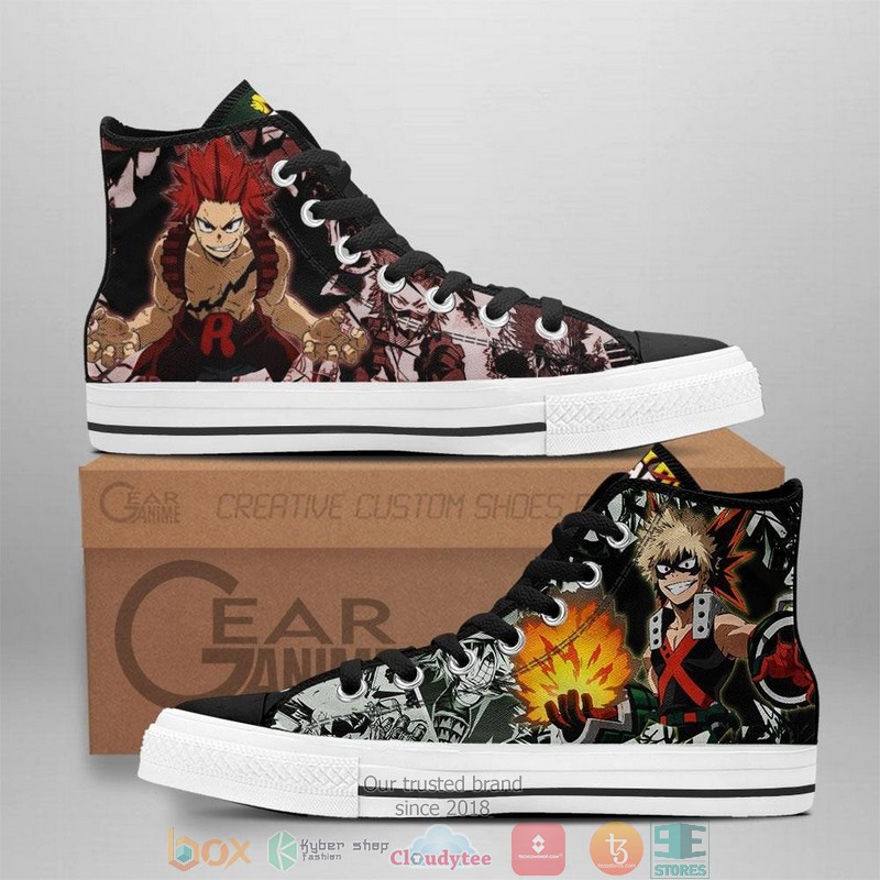 Ejiro and Bakugo My Hero Academia High Top Canvas Shoes