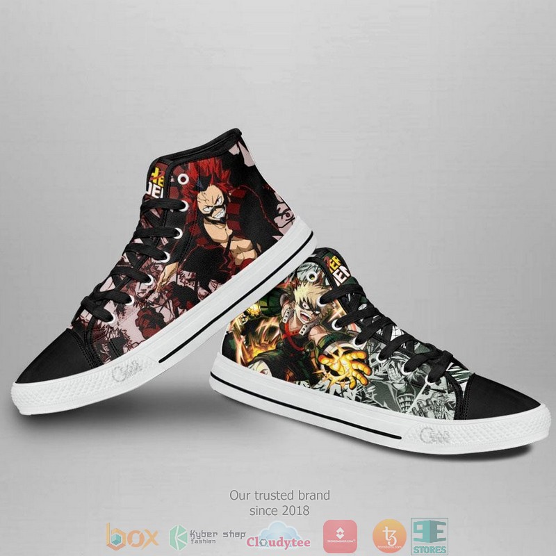 Ejiro and Bakugo My Hero Academia High Top Canvas Shoes 3 Ejiro and Bakugo My Hero Academia High Top Canvas Shoes 1 2