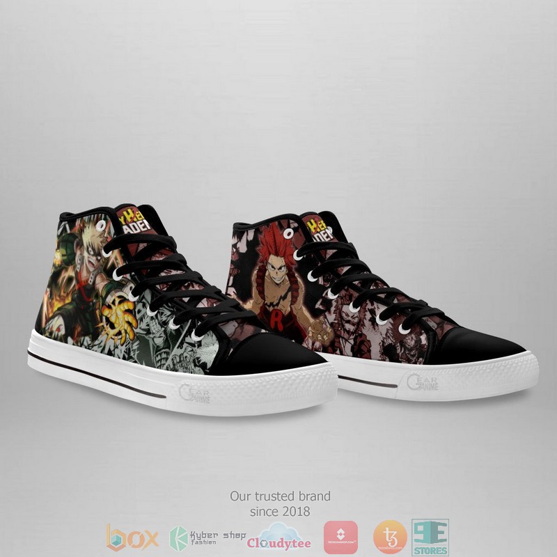 Ejiro and Bakugo My Hero Academia High Top Canvas Shoes 4 Ejiro and Bakugo My Hero Academia High Top Canvas Shoes 1 2 3