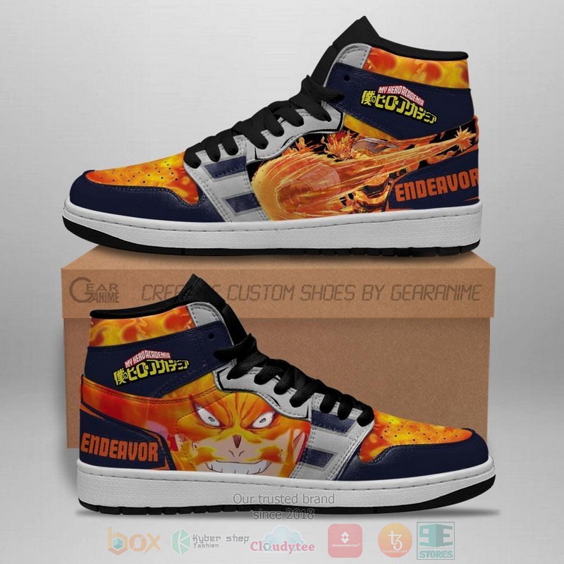 Enji Todoroki Endeavor My Hero Academia Anime Air Jordan high top Sneaker Shoes 2 Enji Todoroki Endeavor My Hero Academia Anime Air Jordan high top shoes 1