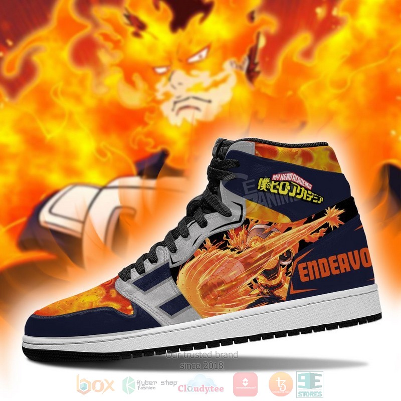 Enji Todoroki Endeavor My Hero Academia Anime Air Jordan high top Sneaker Shoes 4 Enji Todoroki Endeavor My Hero Academia Anime Air Jordan high top shoes 1 2 3
