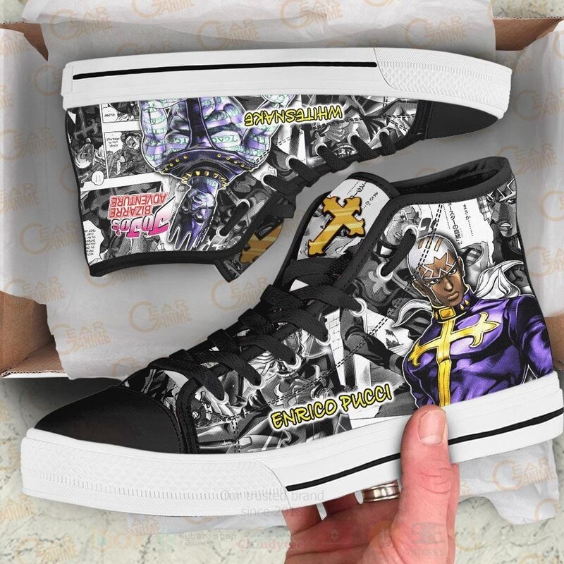 Enrico Pucci Custom Manga Anime Jojos Birraze Adventure High Top Shoes 1