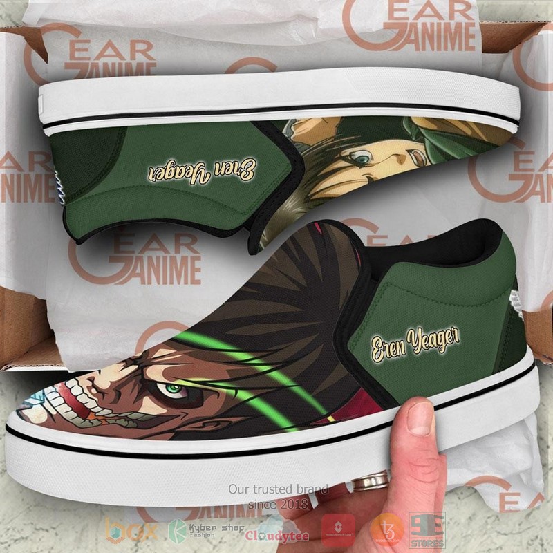Eren Yeager Anime Attack On Tian Slip On Shoes 1