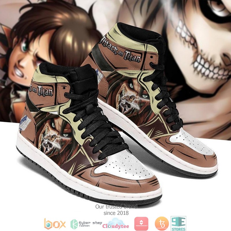 Eren Yeager Titan Attack On Titan Anime Air Jordan High Top Shoes 1