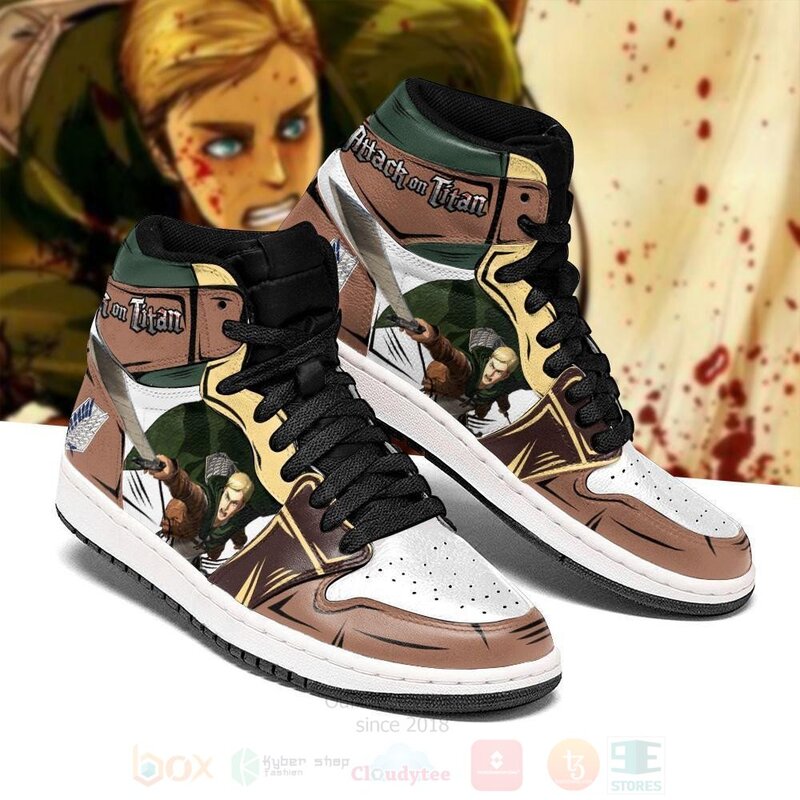 Erwin Smith Attack On Titan Anime Air Jordan High Top Shoes 1